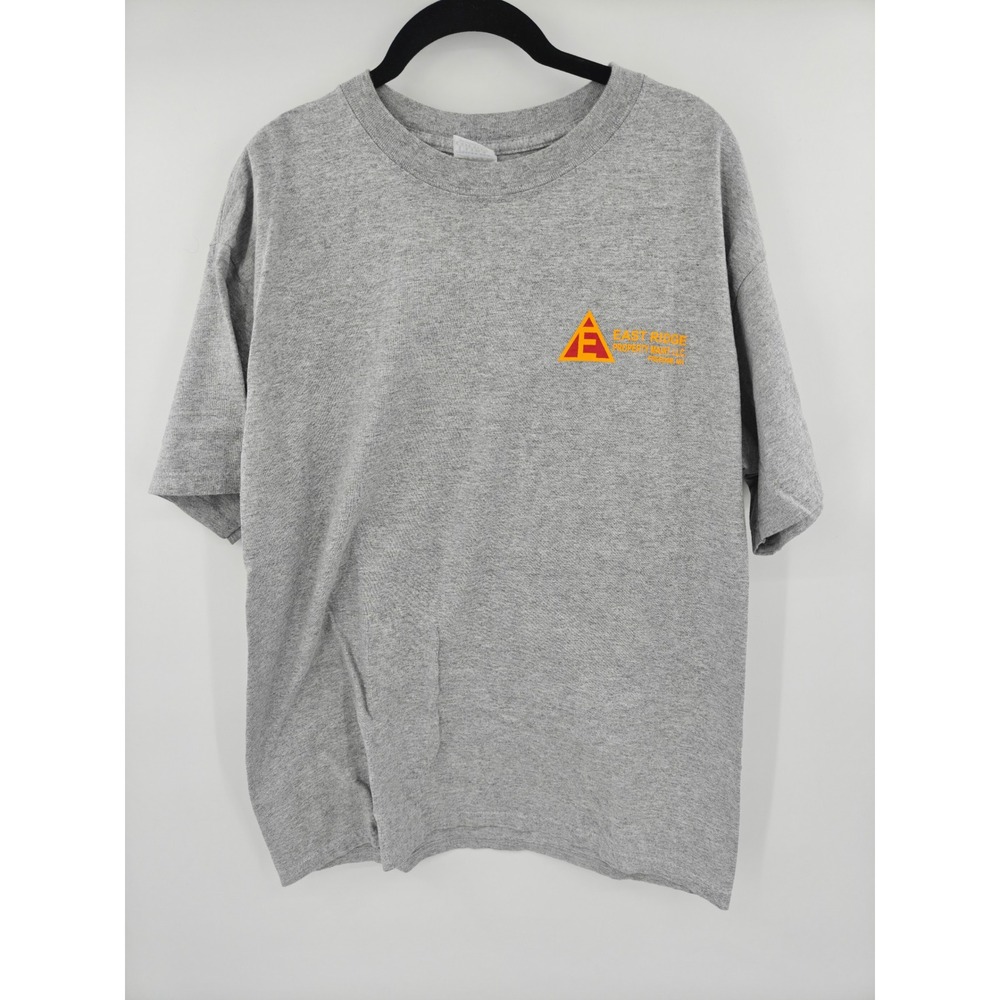 Gildan Ultra Cotton Mens Large Gray East Ridge Property Maint Graphic T-Shirt